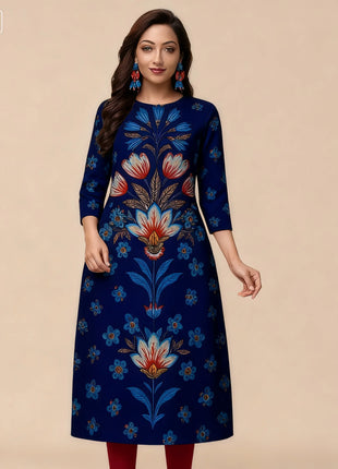 Muslim Kurt Women Casual Fashion Dress Peacock Straight Tube Casual Turkish Abaya National Style Islamische Kleidung Slit hem