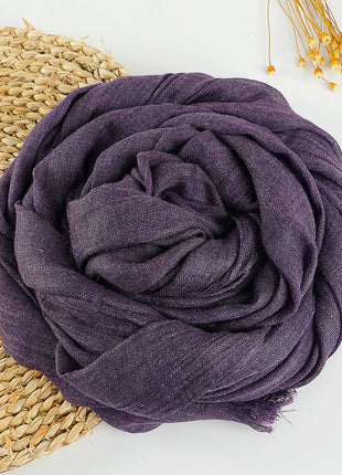 Muslim Cotton Linen Hijabs For Women Scarf Thin Plain Shawls Femme Musulman Soft Viscose Rayon Headscarf Islamic Turban Headband