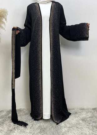 Ramadan Eid Dubai Open Black Muslim Kimono Abaya Damen Turkey Islam Abayas For Women Dress Kebaya Robe Femme Musulmane Kaftan