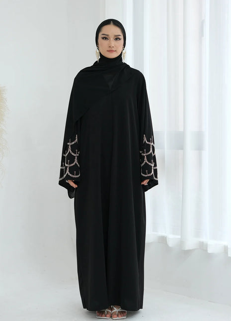 2025 Middle Eastern Islam Outfit for Muslim Women Luxury Dubai Modest Abaya Dress Eid Arabic Cardigan Plain Turkey Kaftan Robe
