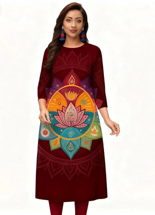 Muslim Women Kurtta Casual Fashion Dress Straight Tube Casual Ethnic Peacock Mandarin National Style Regular Women Turkish Abaya