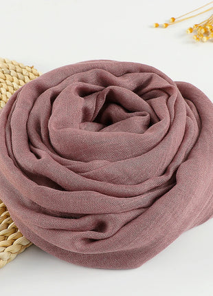 Muslim Cotton Linen Hijabs For Women Scarf Thin Plain Shawls Femme Musulman Soft Viscose Rayon Headscarf Islamic Turban Headband