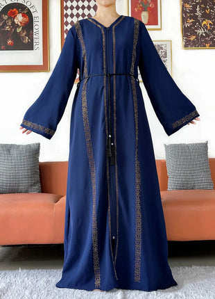 New Elegant Women Abaya Long Sleeve Chiffon Loose Open Abaya Muslim Islamic Clothing Cardigan Style Muslim Fashion Dresses
