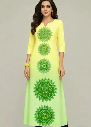 Muslim Kurt Women's Casual Fashion Dress National style Straight Tube Casual Ethnic Flower Kaftan Moroccan Women Robe