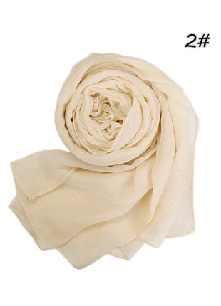 Shimmer Glitter Cotton Viscose Hijab Scarves For Women Muslim Long Shawls Headscarf Wraps Solid Headbands Stole Bufandas Turbans