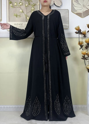 2025New Dubai Women Elegant Party Dress Chiffon Open Abaya Women Dress Islamic Clothing Casual Cardigan Abaya Women Muslim Dress