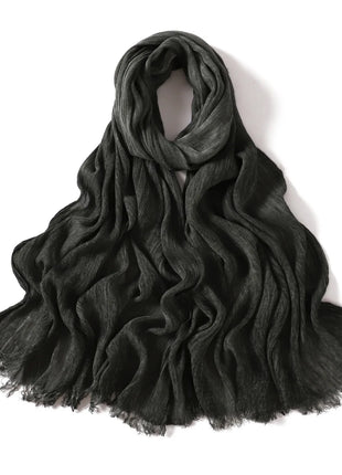 New Arrival Crinkle Rayon Hijab for Women Muslim Scarf Shawls Tie-dye Headscarf Wraps Plain Modal Cotton Islamic Turban Ramanda