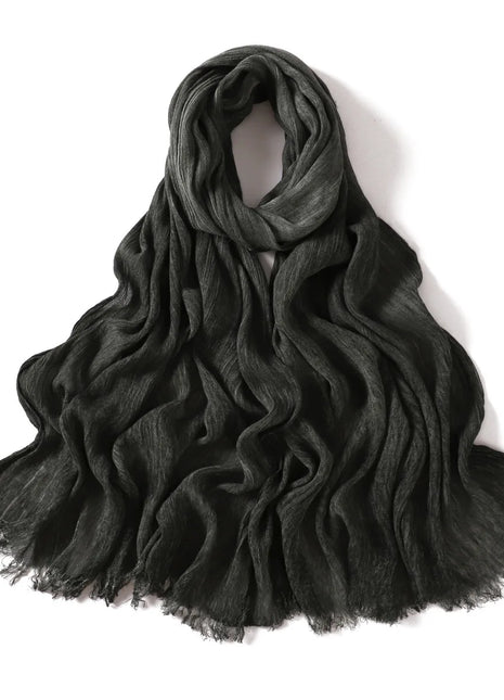 New Arrival Crinkle Rayon Hijab for Women Muslim Scarf Shawls Tie-dye Headscarf Wraps Plain Modal Cotton Islamic Turban Ramanda