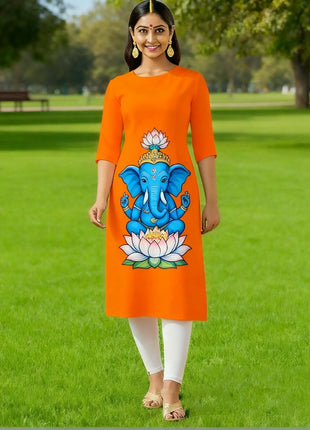 Muslim Dress Kurt Women Fashionable Elegant Straight Tube Casual Slit hem Color Peacock Pattern Islamic Clothing For Women