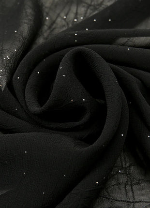 New Plain Chiffon Sun Protection Shawl Solid Color Silver Sprinkled Cut Flowers Wraps  Women Summer Outdoor Uv Protection Cape