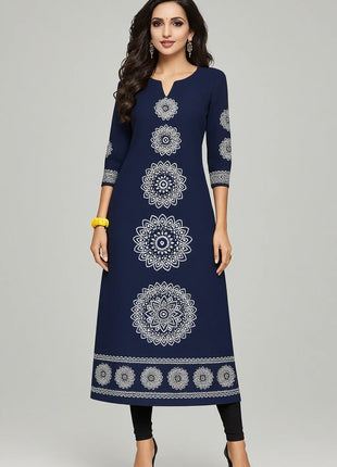 Muslim 2026 Dress Kurt Women's Fashionable And Elegant Long Sleeved Straight Tube Casual Round Neck Colorful Pattern Noble Skirt