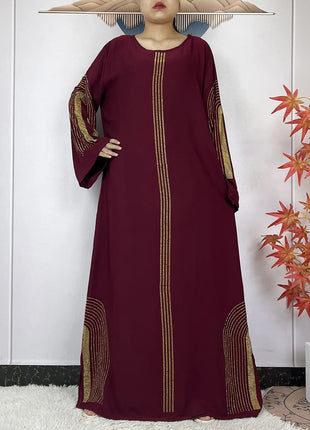 2024 New Muslim Chiffon Abayas For Women Robe Caftan Dubai Islam Clothing African Abaya Long Sleeved Fashion Dress With Turban