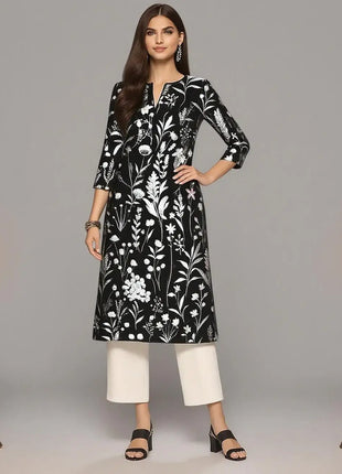 Muslim Women's Kurt Fashionable And Elegant Peacock Straight Tube Casual Comfortable Dress 2026 Abito Donna Musulmana