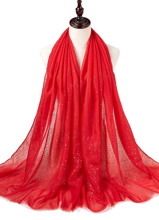 Cotton Linen Hijabs Scarf Turban Hijab Comfort Wearing Soft Paillette Shawls Fringed Muslim Fashion Women Scarves Hijab Ramadan