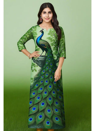 Muslim Dress Kurt Women's Fashionable Long Sleeved Straight Tube Casual Round Neck Elephant Pattern Islamic Women Clothing