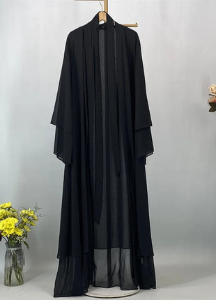 Ramadan Kebaya Chiffon Open Abaya For Women Muslim Dress Kaftan Islam Clothing Caftan Marocain Femme Modest Robe Dubai Kimono
