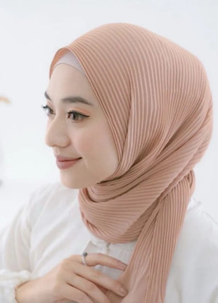 Big Size Pleated Chiffon Hijab Scarf for Muslim Women Turban Pashmina Shawls and Scarves Women Bandana Headband Hijabs Headscarf
