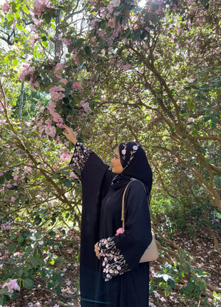 Luxury Embroidered Sleeve Cardigan for Muslim Women Ramadan Modest Abaya Dress with Hijab Elegant Islamic Party Turkish Outfit