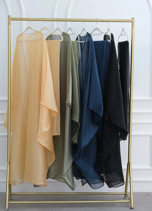 Middle Eastern Islamic Three-Piece Clothing for Women Ramadan Muslim Modest Abaya Dress with Hijab 2025 New Turkey Kaftan Robe