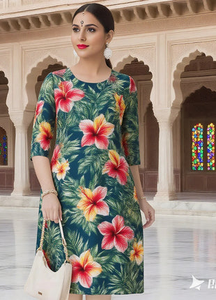 Muslim Dress Kurt Fashionable Elegant Straight Tube National Style Flowers Pattern Noble Skirt Slit Hem Abito Donna Musulmana