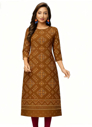 Muslim Dress Kurt Womens Fashionable Elegant National style Straight Tube Casual Slit hem Elephant Pattern Abito Donna Musulmana
