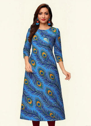 Dress Kurtta Women Fashionable Straight Tube Casual Bright Slit hem Peacock Patterns Robe Arabe Robe Traditionnelle Arabe Muslim