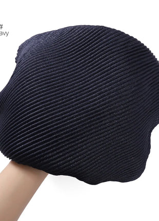 New Breathable Soft Solid Color Silver Silk Crumpled Shiny Pleated Shawl Women's Hair Towel Scarf One Piece Dropshipping