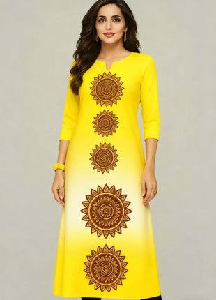 Muslim Women's Kurt Casual Fashion Dress Straight Tube Casual Ethnic Flower Muslim Fashion Long Sleeve Dresses National Style
