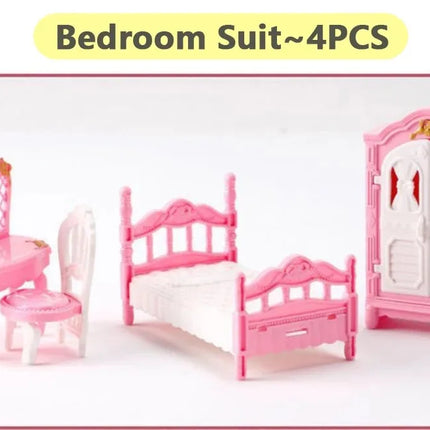 Hot Sale Cute Kawaii Pink 10 Items/Lot Miniature Dollhouse Furniture Accessory Kids Toys Kitchen Cooking Things For Girl Gifts