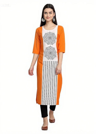 Muslim Dress Kurt Women's Fashionable Elegant Straight Tube Casual Flowers Color Elephant Pattern Abito Donna Musulmana Slit hem