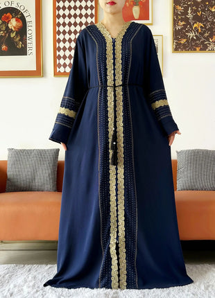 Newest Women Party Dress Chiffon Lace Open Abaya with Zipper Muslim Women Abaya Islamic Clothing Cardigan Muslim Loose Dress