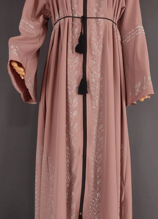 Abaya Dubai Turkey Women Kimono Rhinestones Robe Modest Islamic Cardigan Arab Femme Kaftan Morocco Maxi Eid Muslim Luxury Dress