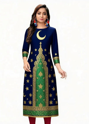 Muslim Kurtta Women's Fashion Comfortable Dress Straight Tube Ethnic Vestiti Marocchini Donna Abito Donna Musulmana Slit hem