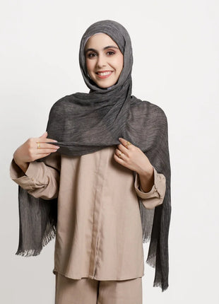 New Arrival Crinkle Rayon Hijab for Women Muslim Scarf Shawls Tie-dye Headscarf Wraps Plain Modal Cotton Islamic Turban Ramanda