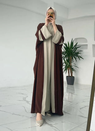 Eid Muslim Dress & Abayas for Women 2 Piece Set Musulman Ensembles Morocco Ramadan Caftan Abaya Kaftan Dubai Arab Long Robe 2024