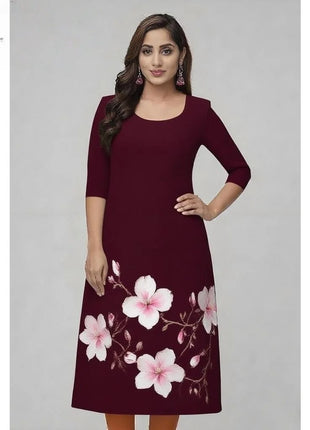 Muslim 2026 Kurt Women's Fashionable Comfortable Dress Straight Tube Casual Multiple Designs Islamic National style Slit hem