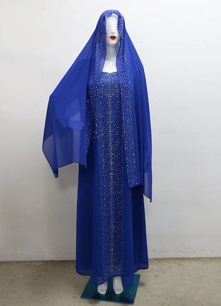 Eid Women Two Piece Set Hijab Party Dress Muslim Abaya Diamond Scarf Dresses Vestidos Mujer Kaftan Abayas Robe Elegant 2026