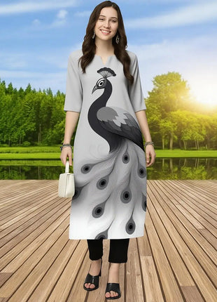 Muslim Kurt Women's Fashion Comfortable Dress Straight Tube Ethnic Vestiti Peacock Marocchini Donna Caftan Dress Moroccan Abaya