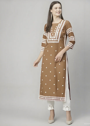 Muslim Women's Fashionable Comfortable Kurtta Dress Slit Hem Straight Tube Casual Ethnic Abaya Women Dress Abaya Turkish Abaya