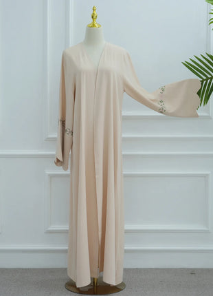 Luxurious Floral Embroidery Hijab Dress for Muslim Women Elegant Dubai Modest Abaya Eid Islam Party Jalabiya Turkey Kaftan Robe