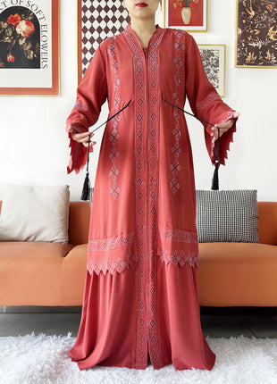 Laxury Design New Women Elegant Dress Chiffon Open Abaya Muslim Women Dress Islamic Clothing Cardigan Abaya Women Muslim Dress