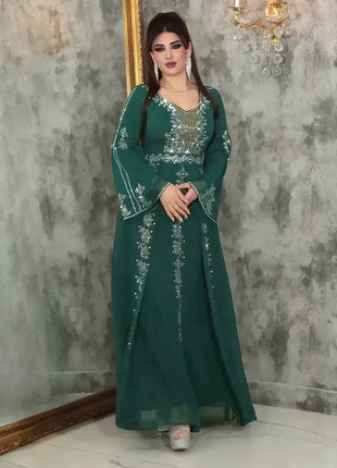 2025 Abayas For Women Dubai Luxury African Muslim Fashion Dress Caftan Marocain Evening Party Dresses Boubou Robe Djellaba Femme