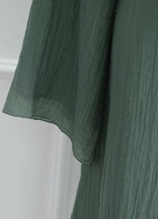 Two Piece Middle East Muslim Cardigan Set for Women Ramadan Eid Dubai Modest Abaya Dress Elegant Islam Solid Turkey Robe Outfit