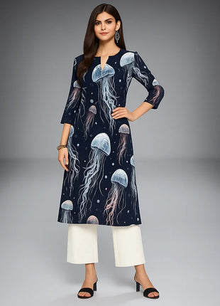 Muslim Dress Kurt Women's Fashionable And Elegant Straight Tube Casual Peacock Color Elephant Pattern Abaya Femme Dubaï