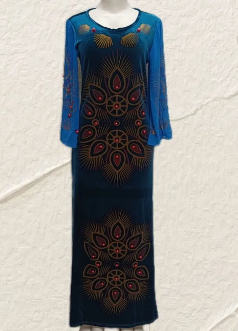 Customized African Dresses For Women Velvet Design Dashiki Beading Abaya Bandage Maxi Bazin Vintage Robe Gowns Africa Sexy Lady