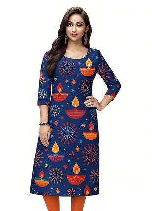 National style Kurtta Women Fashion Comfortable Slit hem Straight Casual Ethnic Peacock Pattern New Dress Ladies Turkish Abaya