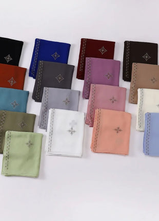 Hot Diamond Pearl Chiffon Hijabs for Women Muslim Fashion Long Shawl Head Wrap for Women Turbans for Women Ramadan Turban Femme