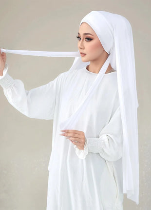 New Elasticity Modal Jersey Instant Hijab With Straps Muslim Woman Hijab Soft Solid Headwraps Turban Islam Malaysia Headscarf