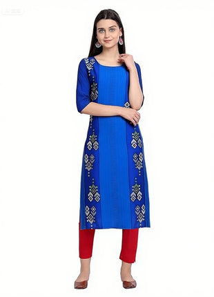 Muslim Dress Kurt Women's Fashionable And Elegant National Style Slit Hem Straight Tube Casual Abito Donna Musulmana Kurtta