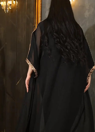 Eid 2 Piece Set with Inner Dress Party Abaya Women Ramadan Cardigan Long Dress Suits Kaftan Vestidos Largos Robe Jalabiya 2024